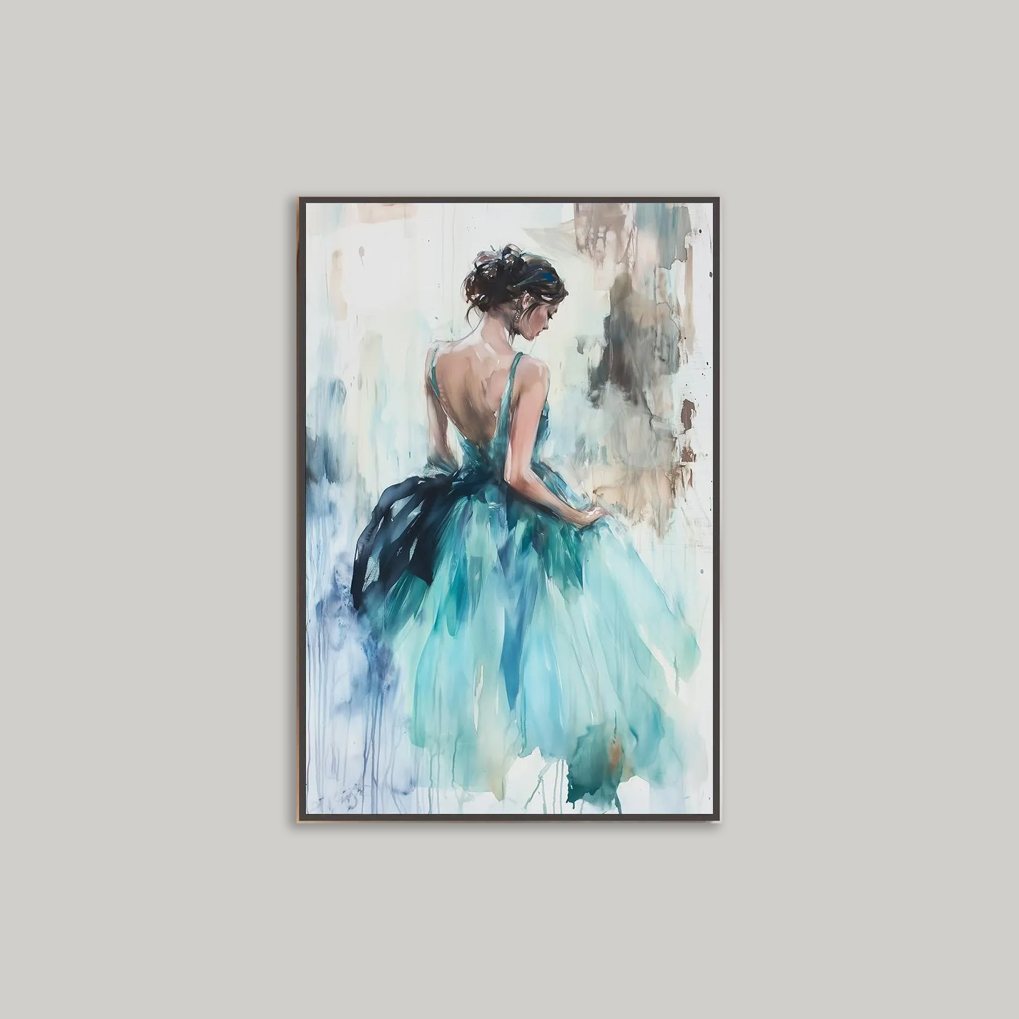 Abstract Ballerina Oil Painting - Modern Romantic Figurative Wall Art