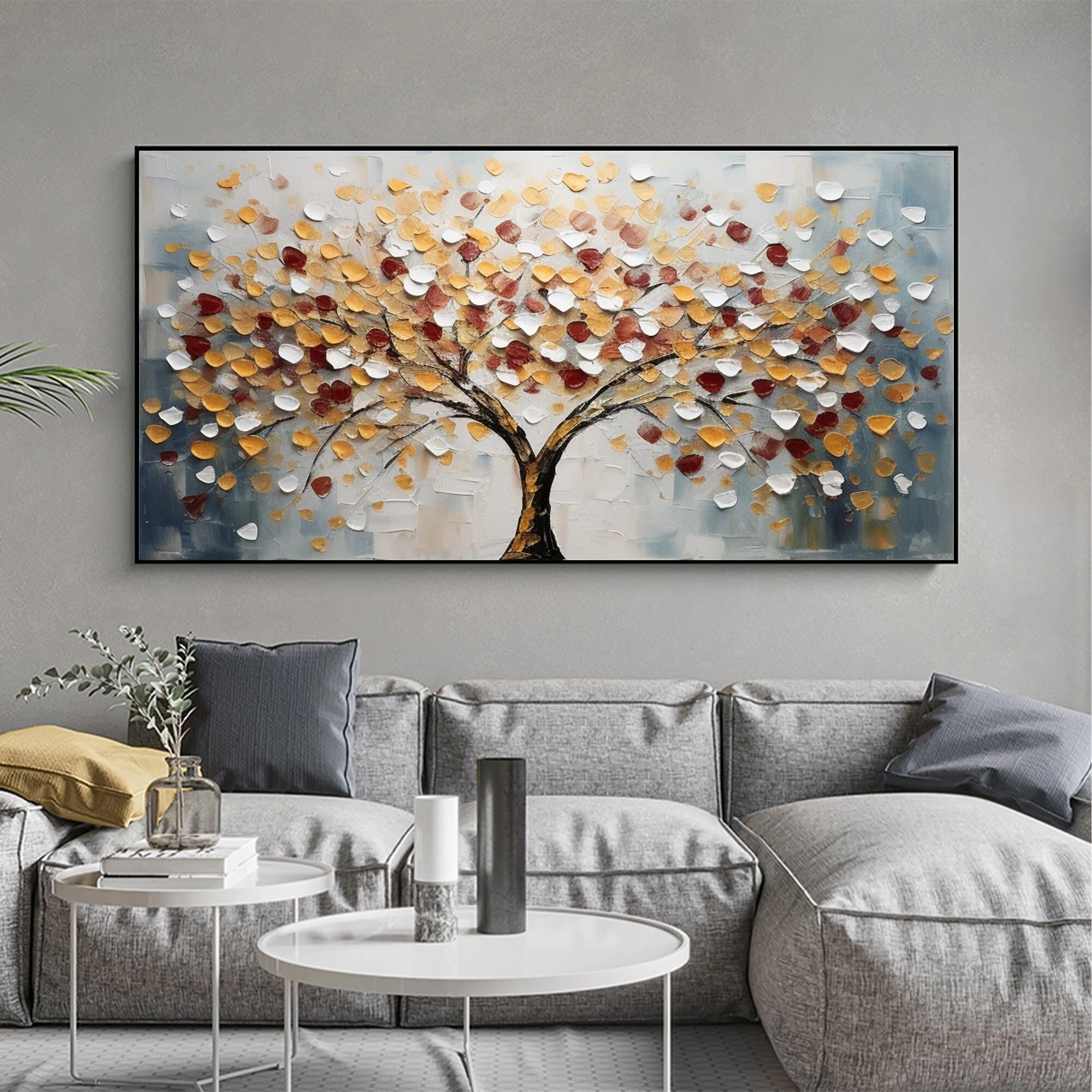 Tree Oil Painting - Minimalist Wall Art Decor