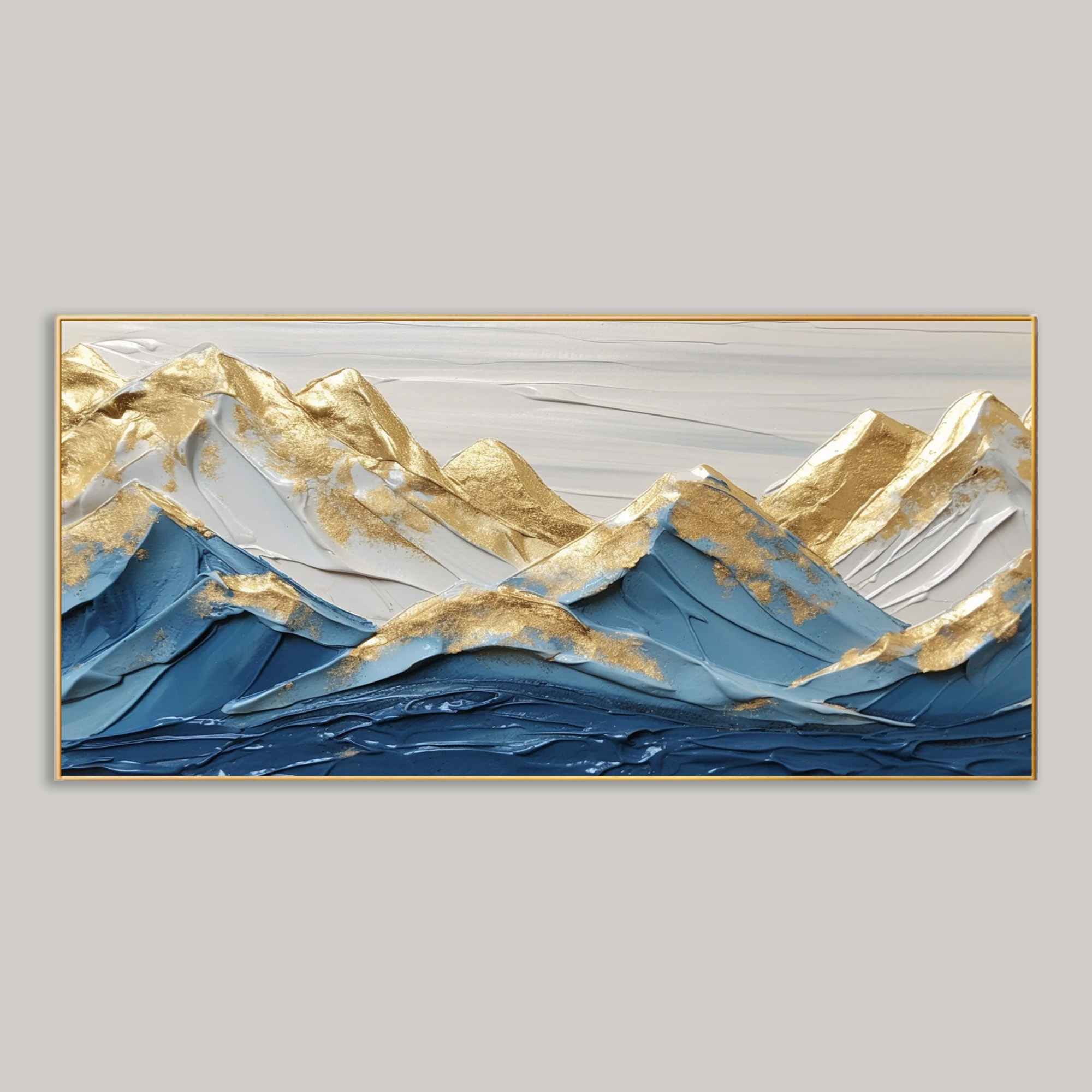 Large-Scale Landscape Oil Painting – Abstract Golden Landscape
