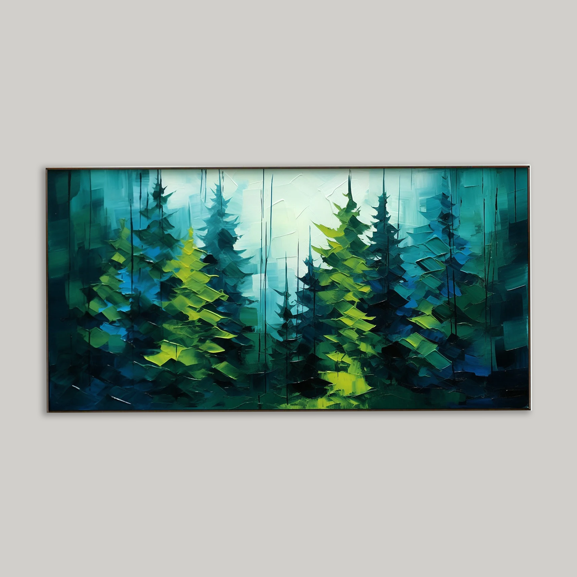 Abstract Forest Oil Painting - Modern Nature Landscape Art